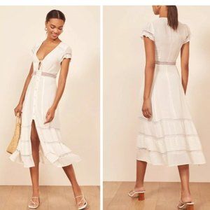 Reformation Garland Lace Trim Dress 0